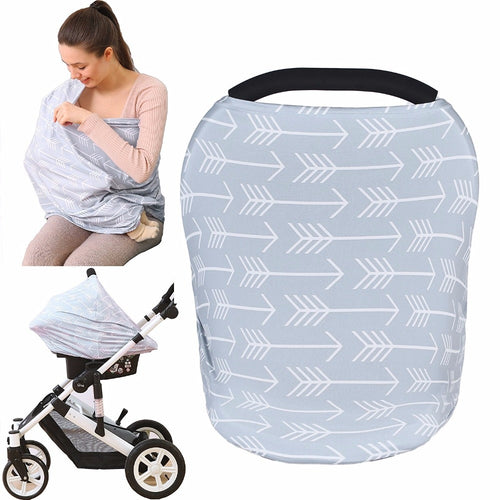 Baby Car Seat Cover Stretchy Multi-use Nursing Cover Breastfeeding Cover Scarf