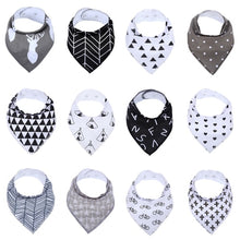 Load image into Gallery viewer, 12pcs Unisex Baby Bandana Drool Bibs Adjustable