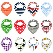 Load image into Gallery viewer, 12pcs Unisex Baby Bandana Drool Bibs Adjustable