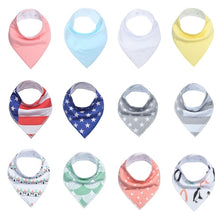 Load image into Gallery viewer, 12pcs Unisex Baby Bandana Drool Bibs Adjustable