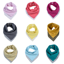 Load image into Gallery viewer, 2 Colors Reversible Cotton Baby Bibs