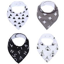Load image into Gallery viewer, 4Pcs/Lot  100% Cotton Baby Bandana Bibs