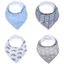 Load image into Gallery viewer, 4Pcs/Lot  100% Cotton Baby Bandana Bibs