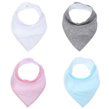 Load image into Gallery viewer, 4Pcs/Lot  100% Cotton Baby Bandana Bibs