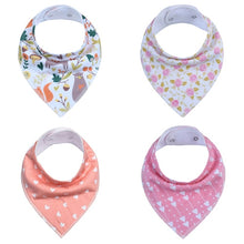 Load image into Gallery viewer, 4Pcs/Lot  100% Cotton Baby Bandana Bibs