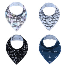 Load image into Gallery viewer, 4Pcs/Lot  100% Cotton Baby Bandana Bibs