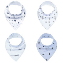 Load image into Gallery viewer, 4Pcs/Lot  100% Cotton Baby Bandana Bibs