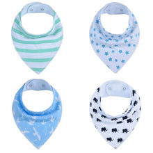 Load image into Gallery viewer, 4Pcs/Lot  100% Cotton Baby Bandana Bibs