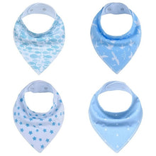 Load image into Gallery viewer, 4Pcs/Lot  100% Cotton Baby Bandana Bibs