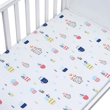 Load image into Gallery viewer, Cute Printed Crib Sheet Set 100% Natural Cotton