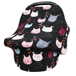 Newborn Breastfeeding Scarf Multi-function 5 in 1 Baby Stroller Cover High Chair Cover Striped Baby Car Seat Cover Canopy