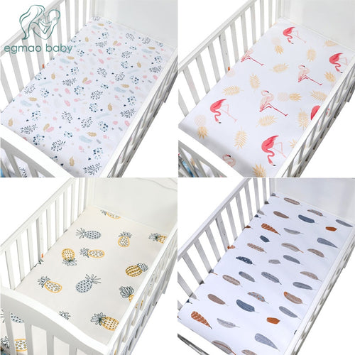 100% Cotton Crib Fitted Sheets Soft Baby Bed Mattress Protectors