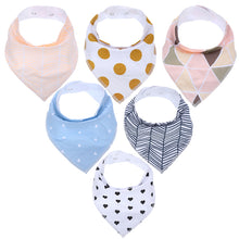 Load image into Gallery viewer, 6Pcs Baby Bandana Drool Bibs 100% Organic Cotton