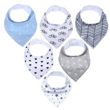 Load image into Gallery viewer, 6Pcs Baby Bandana Drool Bibs 100% Organic Cotton