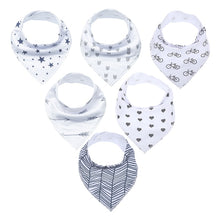 Load image into Gallery viewer, 6Pcs Baby Bandana Drool Bibs 100% Organic Cotton