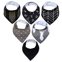 Load image into Gallery viewer, 6Pcs Baby Bandana Drool Bibs 100% Organic Cotton