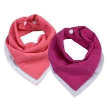 Load image into Gallery viewer, 2Pcs Newborn Reversible Muslin &amp; Cotton Baby Bibs