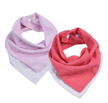 Load image into Gallery viewer, 2Pcs Newborn Reversible Muslin &amp; Cotton Baby Bibs