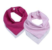 Load image into Gallery viewer, 2Pcs Newborn Reversible Muslin &amp; Cotton Baby Bibs