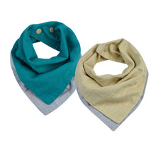 Load image into Gallery viewer, 2Pcs Newborn Reversible Muslin &amp; Cotton Baby Bibs