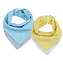 Load image into Gallery viewer, 2Pcs Newborn Reversible Muslin &amp; Cotton Baby Bibs