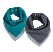 Load image into Gallery viewer, 2Pcs Newborn Reversible Muslin &amp; Cotton Baby Bibs