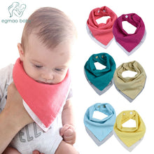 Load image into Gallery viewer, 4-Pack Baby Bandana Bibs 100% Cotton