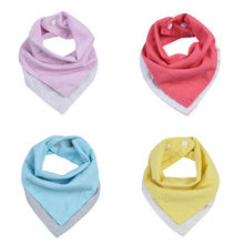 Load image into Gallery viewer, 4-Pack Baby Bandana Bibs 100% Cotton