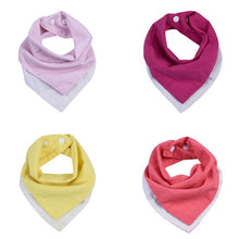 Load image into Gallery viewer, 4-Pack Baby Bandana Bibs 100% Cotton