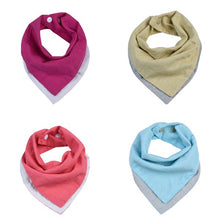 Load image into Gallery viewer, 4-Pack Baby Bandana Bibs 100% Cotton