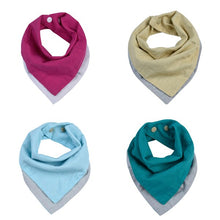 Load image into Gallery viewer, 4-Pack Baby Bandana Bibs 100% Cotton